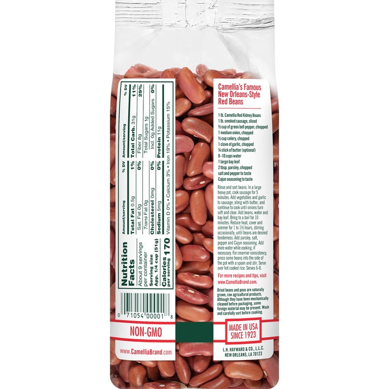 Camellia Red Kidney Beans 1 lb, Ideal for Traditional Red Beans