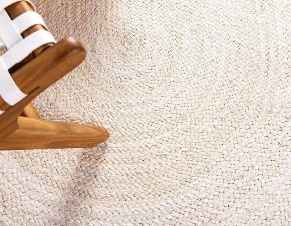 Beautiful Indian Handmade Braided Inner White Jute with Natural Jute Border Design Area Rug Size - 2 x 5 Feet (61 cm x 152 cm)