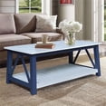 thumbnail image 2 of Surrey Solid Wood Coffee Table with Shelf - Blue/Antiqued Chalk, 2 of 8