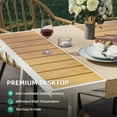 thumbnail image 3 of Dextrus 59in Outdoor Patio Table, Rectangle Bistro Table with Umbrella Hole,Dining Table - Beige, 3 of 6