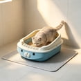 thumbnail image 6 of Top Entry Cat Litter Box with High Sides and Litter Scoop, Anti-Spill Large Capacity Covered Pan for Odor Control, Suitable for Large or Obese Cats, Blue, 6 of 6