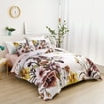 thumbnail image 3 of Dintszyayue Floral Comforter Set Queen Size,3 Pcs Pink Flowers Microfiber Bedding Set Adult(90"x90"), 3 of 4