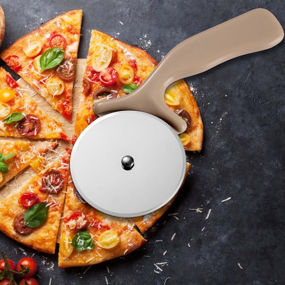 Stainless Steel Pizza Cutter Wheel with ABS Handle, Professional Kitchen Tool for Effortless Slicing Dough and Homemade Pizza, Sharp Circular Blade with Protective Cover, Baking Accessory