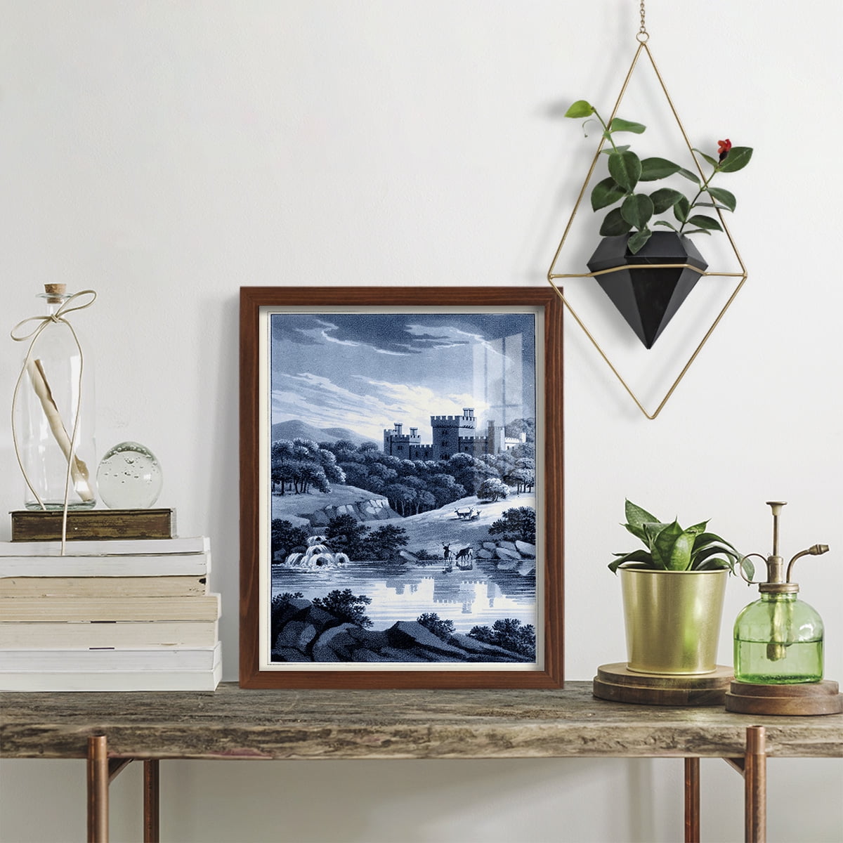 Estate View II -Framed Print w/glass-Chestnut