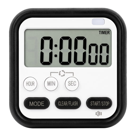 REGALWOVEN Kitchen Timer, Loud Alarm Clock Magnetic Backing Stand Cooking Timers, Digital Timer Teacher Supplies for Work and Training Black
