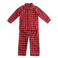 thumbnail image 3 of Ropa 100% de algodón para niños, pijamas de franela con estampado de cuadros rojos a juego para bebés, pijamas de invierno de manga larga con volantes para niños y niñas, pijamas de Navidad, 3 of 4