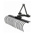 thumbnail image 3 of Heavy Duty 50 Inch 3 Point Landscape Rock Rake for Category 0 & 1 Tractors, 360° Rotating with Replaceable Spring Steel Tines, Quick Mount for Soil Prep Brush Clearing, Orange or Black, 3 of 7