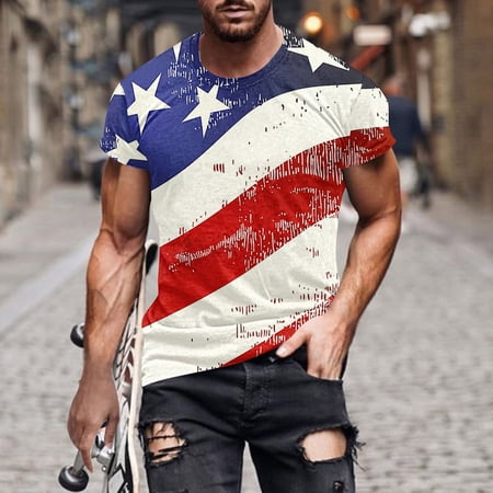 Men's Independence Day Shirts Under $10 Free Shipping Fashion Canadian Printing Short Sleeve Round Neck Pullover T-Shirt Top Blouses
