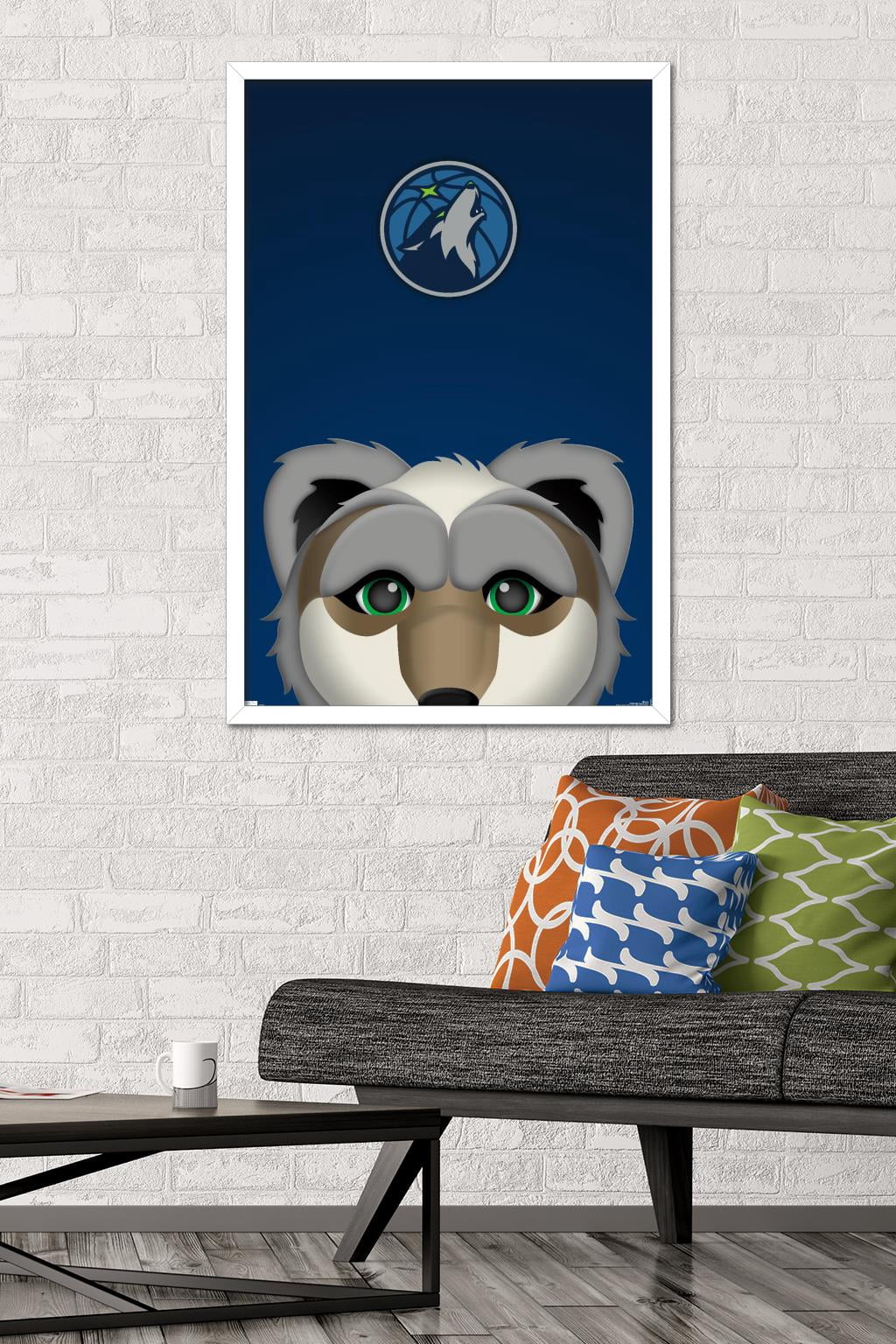 NBA Minnesota Timberwolves - S. Preston Mascot Crunch 23 Wall Poster, 22.375" x 34" Framed