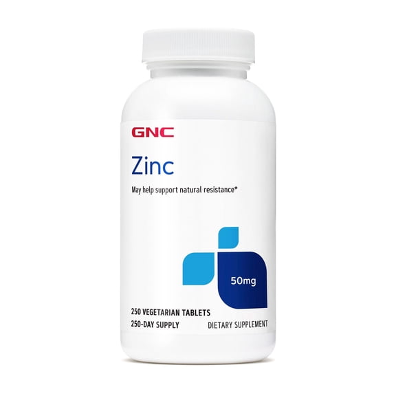 GNC Zinc 50mg | Supports Natural Resistance in Immune System | 250 Count
