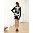 thumbnail image 6 of HDE Women's Skeleton Dress Halloween Costume Long Sleeve Mini Dress Full Skeleton Front & Back M, 6 of 6