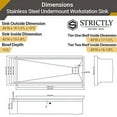 thumbnail image 6 of Strictly Sinks 45” Black Workstation Sink 16ga Stainless Steel Sink 2-Tier Undermount Kitchen Sink, 6 of 8