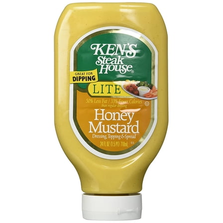 Kens Steak House LITE Honey Mustard Dressing Topping & Spread - 24 oz