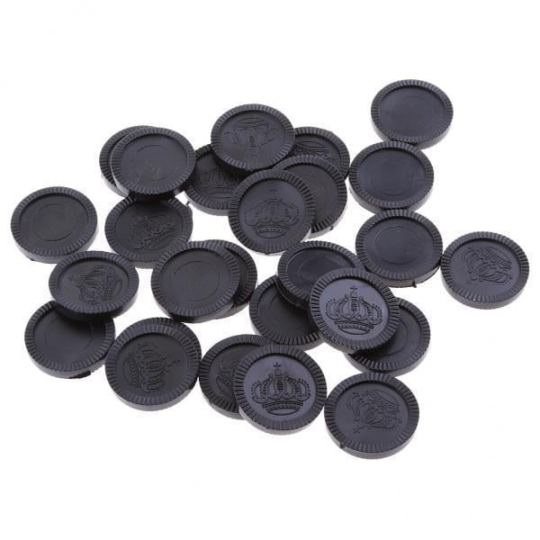 Paquete de 2-6 fichas de moneda de juego de plástico de 24 piezas con patrón de corona DIY Casino 3 piezas