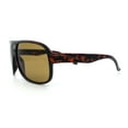 thumbnail image 6 of Mens Large Tempered Glass Lens Racer Plastic Manly Sunglasses Tortoise - Brown, 6 of 8