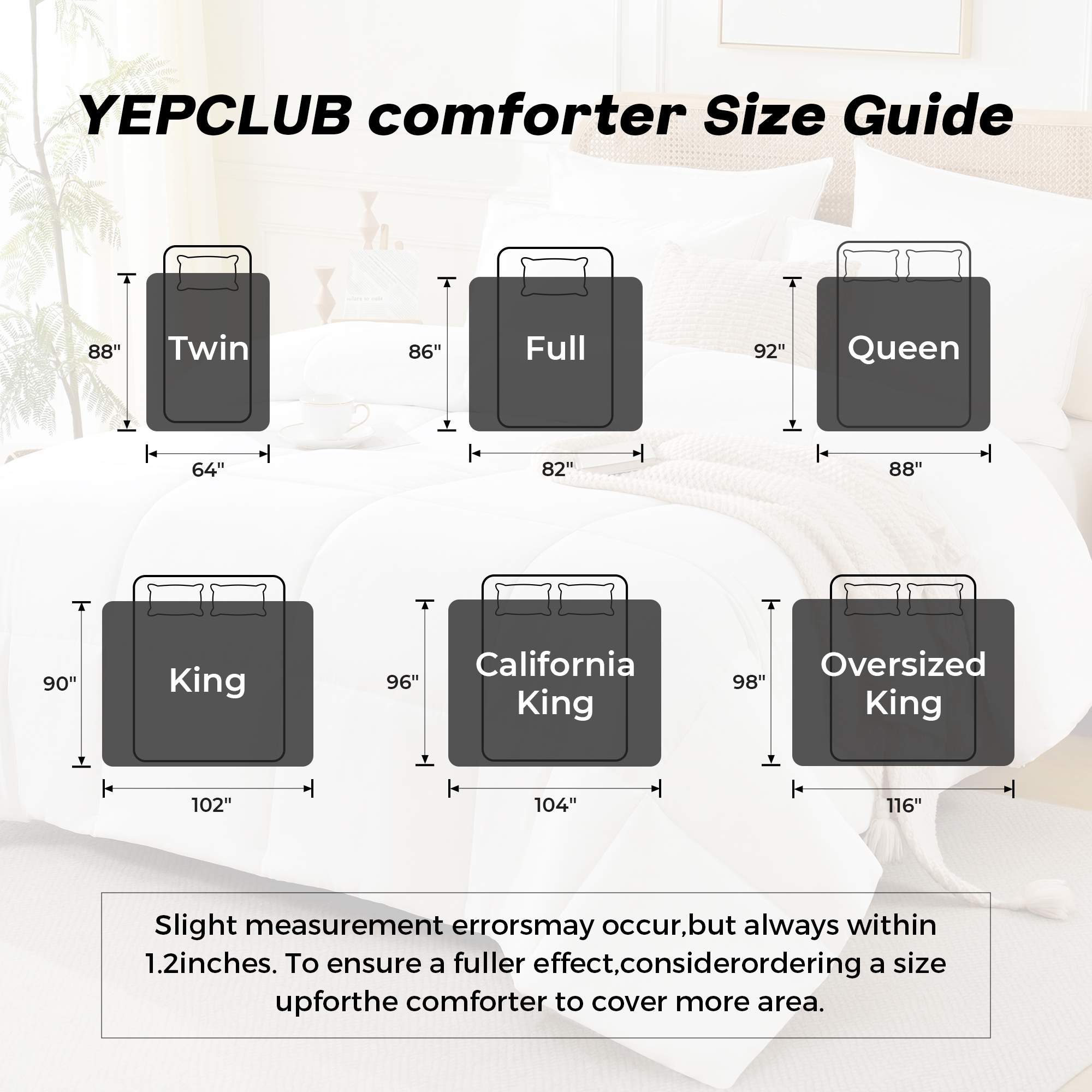 YEPCLUB Queen Down Alternative Comforter, White photo 2