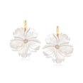 thumbnail image 5 of Ross-Simons Mother-Of-Pearl and .20 ct. t.w. White Topaz Flower Removable Drop Earrings With 18kt Gold Over Sterling, Women's, Adult, 5 of 7
