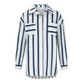 thumbnail image 4 of Pompotops Women's Summer Casual Mid-length Vertical Striped Multi-colored Shirt Clearance, 4 of 6