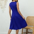 thumbnail image 4 of BLVB Summer Casual Dresses for Women Sleeveless V Neck Elegant Work Party Dress Midi Tank Dress with Pockets, 4 of 7