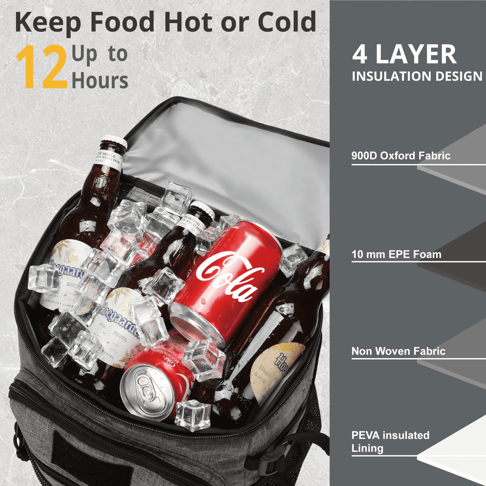 TRIPGEAR 25L Large Lunch Cooler Backpack Insulated Leak-Proof, Waterproof Ice Chest Backpack