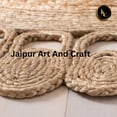 thumbnail image 2 of Jaipur Art And Craft Natural Fiber Round Handmade Boho Jute Area Rug Beige Reversible Flooring Carpet (10x10 Sq Ft), 2 of 4