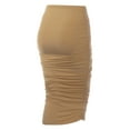 thumbnail image 3 of Doublju Women's Slim-Fit Ruched Long Pencil Skirt (Plus Size Available), 3 of 3