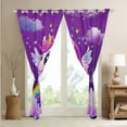 thumbnail image 3 of Unicorn Curtains & Drapes, Rainbow Unicorn Curtains With Stars Cloud, Dreamy Horse 30%-50% Blackout Curtains 42"Wx90"L 2 Panels Teens ren Adults Bedroom, 3 of 6