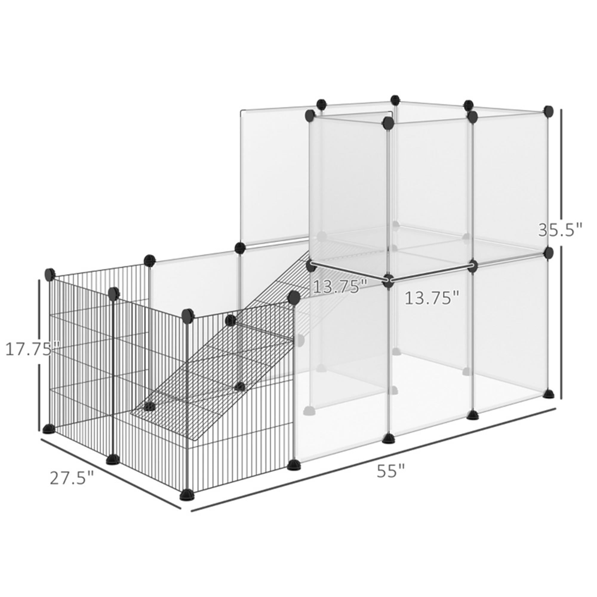 Pefilos 18 Panels Pet Playpen for Small Dogs, Animals Plastic Fence Cage for Guinea Pigs, Hamsters, Bunnies, Rabbits, White Pefilos 18 Panels Pet Playpen for Small Dogs, Animals Plastic Fence Cage for Guinea Pigs, Hamsters, Bunnies, Rabbits, White