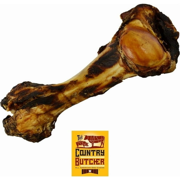 The Country Butcher Meaty Beef Giant Dog Bone, Made in USA, Natural Chew for Large Breeds and Aggressive Chewers, 1 Count