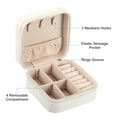 thumbnail image 3 of Uxcell Travel Jewelry Case Small Jewelry Organizer Portable Mini Jewelry Box to Store Rings Earrings Necklaces, White, 3 of 5