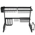 thumbnail image 4 of 2 Tier Dish Drying Rack Over Sink Stainless Steel Drain Rack Kitchen Supplies Storage Multifunctional Tableware Drainer Organizer Kitchen Organizer Storage Space Saver, 4 of 7