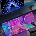 thumbnail image 3 of Purple Marble Desk Mat Large Mouse Pad, Big Mouse Pad Gaming Mouse Mat Desk Pad with Stitched Edges, Keyboard Mouse Pads for Desk, Long Extended XL Mousepad with Non-Slip Base, 31.5 x 11.8 in, Purple, 3 of 7