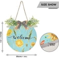 thumbnail image 3 of Coolnut Welcome Sign Hanging Plaque Sign Yellow Dandelion Blue Porch Wall Front Door Garden Home Welcome Hanging Sign, 12x12 in Home Decor, 3 of 7