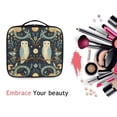 thumbnail image 6 of FORMRS Travel Makeup Bag Large Capacity Train Case Cosmetic Organizer with Adjustable Dividers, Mystical Owls Pattern, 6 of 8