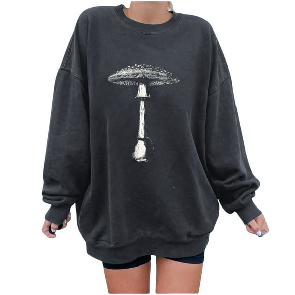 XZNGL Long Sleeve Shirt Women Women Casual Full Sleeve Round Neck Tops Loose Shirts Blouse Sun and Moon Print Graphic Sweatshirt Long Sleeve Shirts Women High Neck Tops for Women