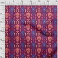 thumbnail image 3 of oneOone Cotton Jersey Dark Magenta Fabric Ikat Sewing Craft Projects Fabric Prints By Yard 58 Inch Wide, 3 of 4