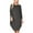 Charcoal, variant on Women's Plus Size Round Neck Draped Side 3/4 Dolman Sleeves Dress