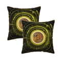 thumbnail image 1 of Velvet Decorative Throw Pillow Covers Set of 2, Soft Square Cushion Cover with Invisible Zipper Crypto Currency Bitcoin Printing, 18"x18", 1 of 7