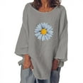 thumbnail image 3 of Pompotops T-shirt à Manches Longues Décontracté Mode Automne Col Rond Imprimé pour Femme, 3 of 6