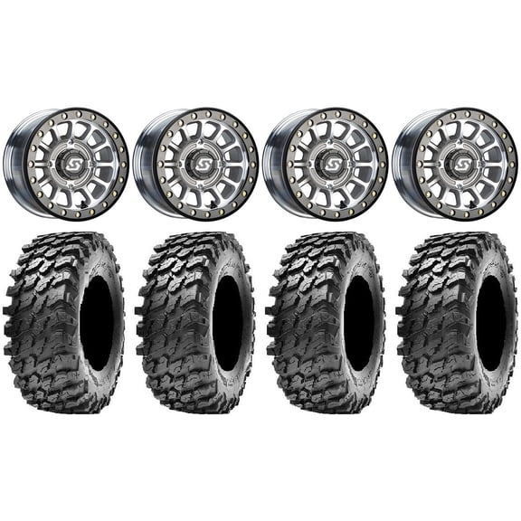 Sedona Sano Bdlk 15x7 Wheels Ct 32" Rampage Tires Can-Am Commander Maverick Renegade Outlander Defender