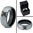 thumbnail image 4 of Tungsten Hammer Wrench Screw Crossed Band Ring 8mm Men Women Comfort Fit Black Dome Brushed Gray Polished, 4 of 4
