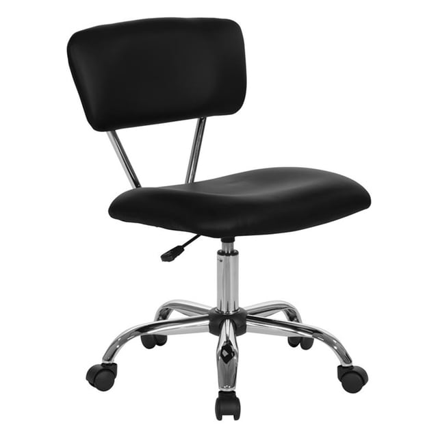 Scranton & Co Task Office Chair in Black Vinyl with Chrome Base