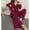 Wine, variant on Long Sleeve Sleepwear travel outfits for women 2 piece sets Two Piece Outfits for Women Loungewear Matching Clothing Long Sleeve Long Sleeve Tops and Pants lounge set Loose Fit Black M