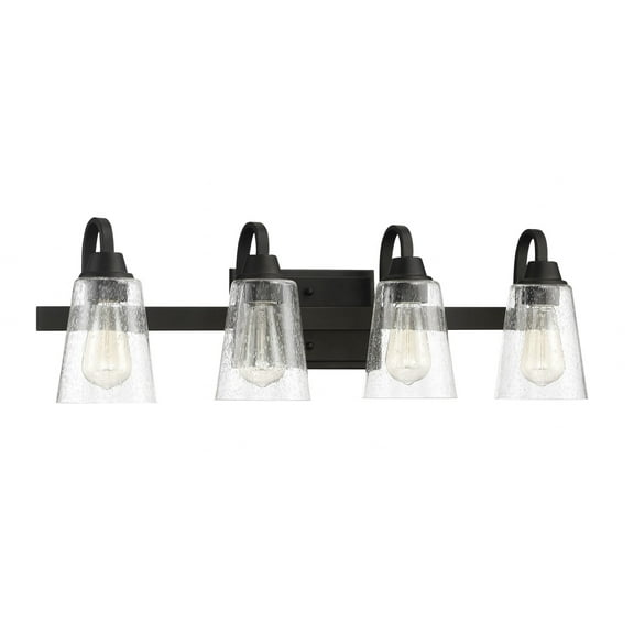 41904-ESP-CS Craftmade Lighting Grace 4 Light Transitional/Modern & Contemporary Bath Vanity - 27.5 inches wide by 8 inches high-Espresso Finish-Clear