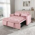 thumbnail image 2 of Convertible Sofa Bed, 3-in-1 Pull-Out Sleeper Loveseat with Adjustable Reclining Backrest & Storage Ottoman, Space-Saving Design for Living Rooms & Small Spaces, Soft Pink Sofa, 2 of 9