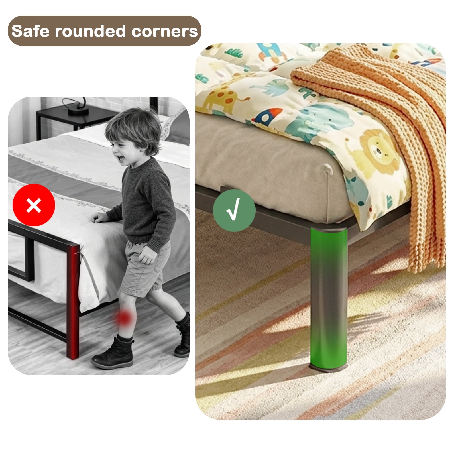 Fowroa Twin Bed Frame 14 in Heavy Duty Standard Bed Frames, Twin