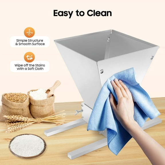 4L 26.6cm Manual Roller Grain Mill Adjustable Low Speed Drill Crusher Machine for Milling Barley, Wheat