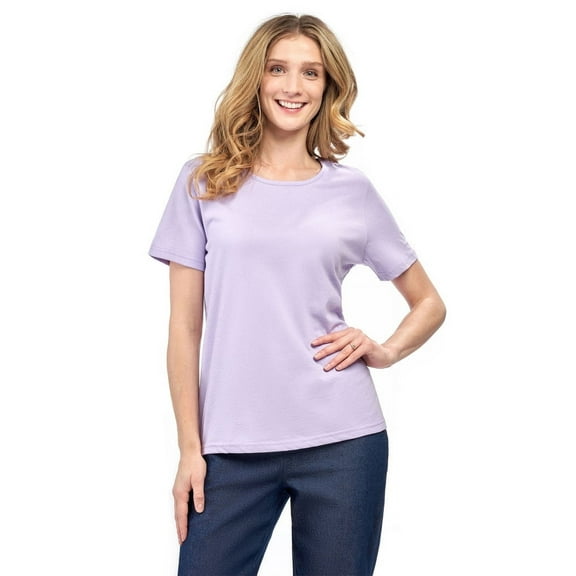 Turtle Bay New York Women's Relaxed Fit Short-Sleeve Crew Neck Knit Tee Shirt