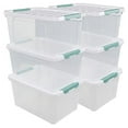 thumbnail image 4 of 6 Pack 35 Quart Latching Storage Container Box, Large Storage Bins with Lids, Clear, 4 of 7