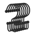 thumbnail image 3 of FEOLGEHLY Shower Curtain Hooks, 12 Pcs Shower Curtain Rings, Stainless Steel Black Shower Curtain Hooks, Curtain Rings Rust Proof, Smooth Sliding Anti-Drop Double Shower Rings for Curtain (Black), 3 of 6